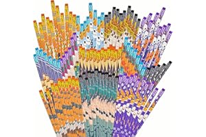 Kolewo4ever 100 Pieces Halloween Pencils Ghost Pumpkin Wood Pencils with Eraser Tops,Assortment Halloween Stationery Pencil for Halloween Party Favors, 12 Styles (100)