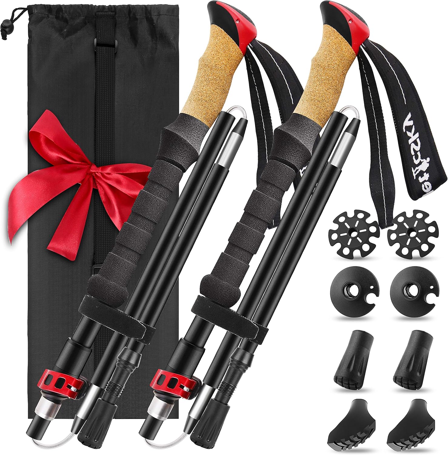 Folding Trekking Poles 2 Pack Lightweight Aluminum