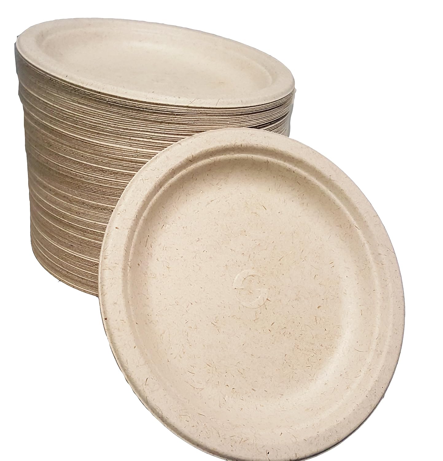 100 compostable 7" DISPOSABLE PLATES (125 COUNT), made