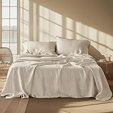 Bedsure Linen Sheets - Twin Size Sheets, Blend from