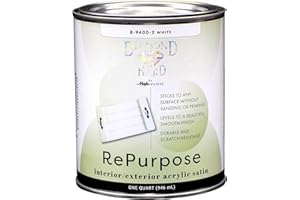 Majic PAINTS Interior/Exterior Satin Enamel,Acrylic Paint, RePurpose your Furniture, Cabinets, Glass, Metal, Tile, Wood and More, White, 1-Quart ​, 32 Fl Oz (Pack of 1)