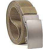 MILORDE Men's 1.38" Nylon Ratchet Belt, Casual Web Click Belt for Jeans, Business Dress, Adjustable Trim to Fit