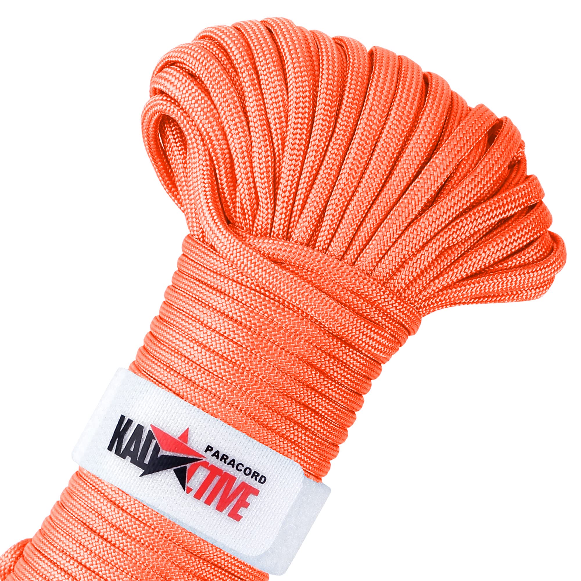 KADACTIVE Paracord Rope 550 Multifunction - 30meter - 7 Strand Nylon Cord - for Outdoor, Indoor Use - Crafting, Keychains, Camping, Survival Rope - Orange