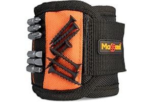 MagBand Magnetic Wristband for Holding Screws, Nails and Drilling Bits - 10 Strong Magnets - Men & Women's Tool Bracelet - Gift Ideas for Dad Husband Handyman or Handy Woman