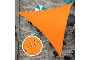 ColourTree 12' x 12' x 12' Orange TADT12 Triangle Waterproof Sun Shade Sail UPF50 Canopy Awning Shelter, 95% UV Blockage Water Resistant, Outdoor Patio Garden Carport (We Customize)
