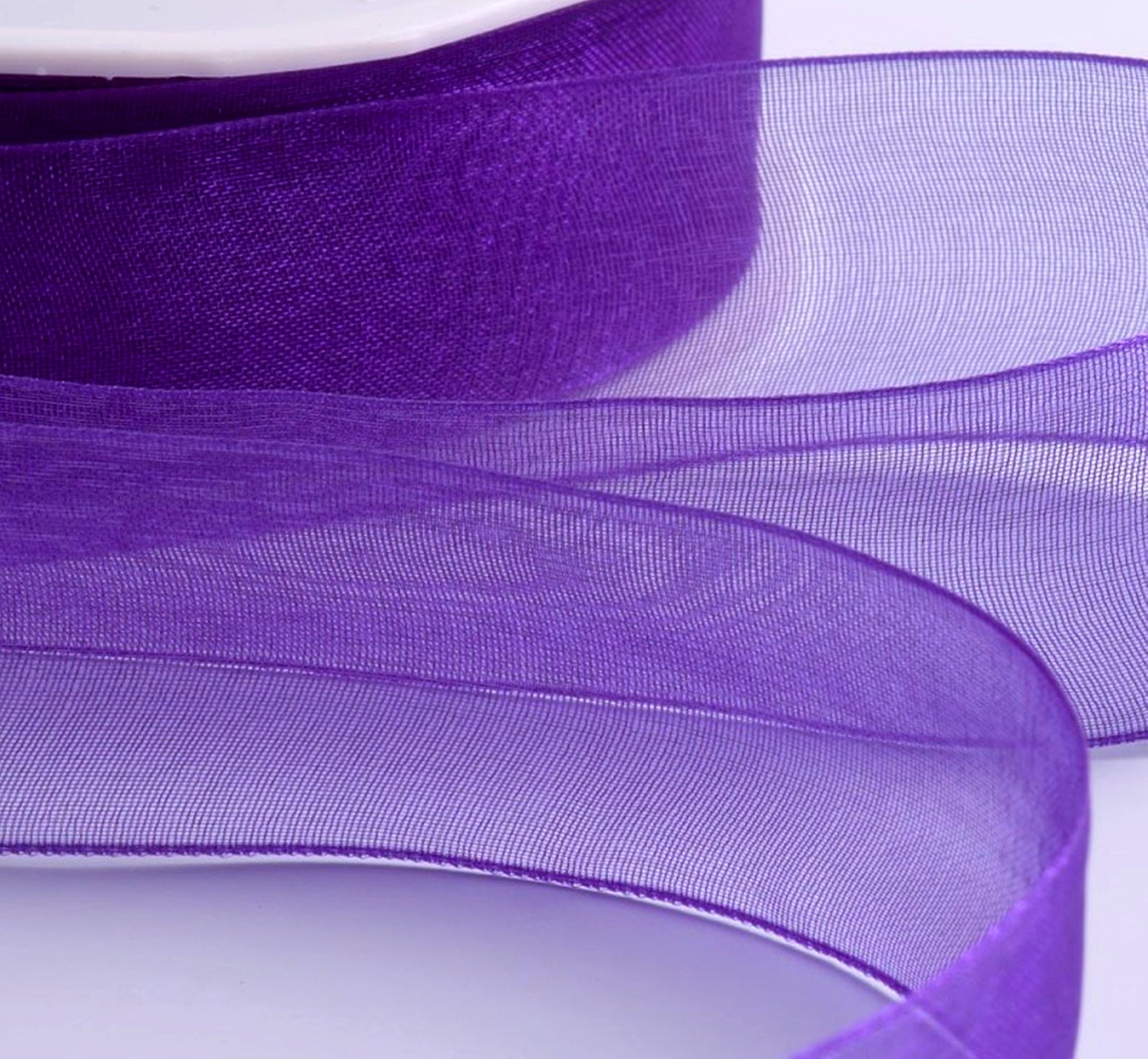 Organza Ribbon. Scrapbooking, Gift Wrapping, Home Deco. 46 Meters / 50 Yards s Buy 2 Any s & Get 3rd Free (25mm, Purple)