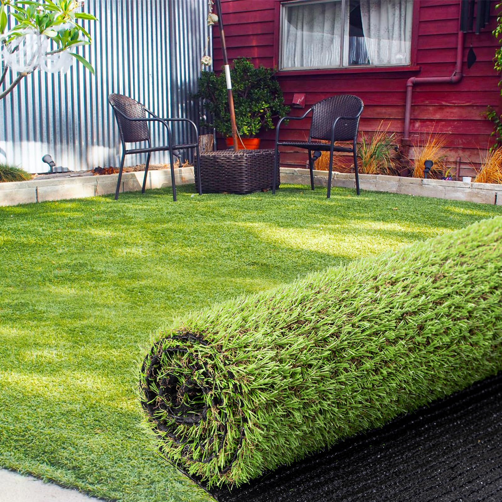 人工芝 ロール 芝丈20mm 1mx10m 透水タイプ 防草シート 芝生 ガーデニング ベランダ U字釘付き (フレッシュグリーン1x10m)商品画像