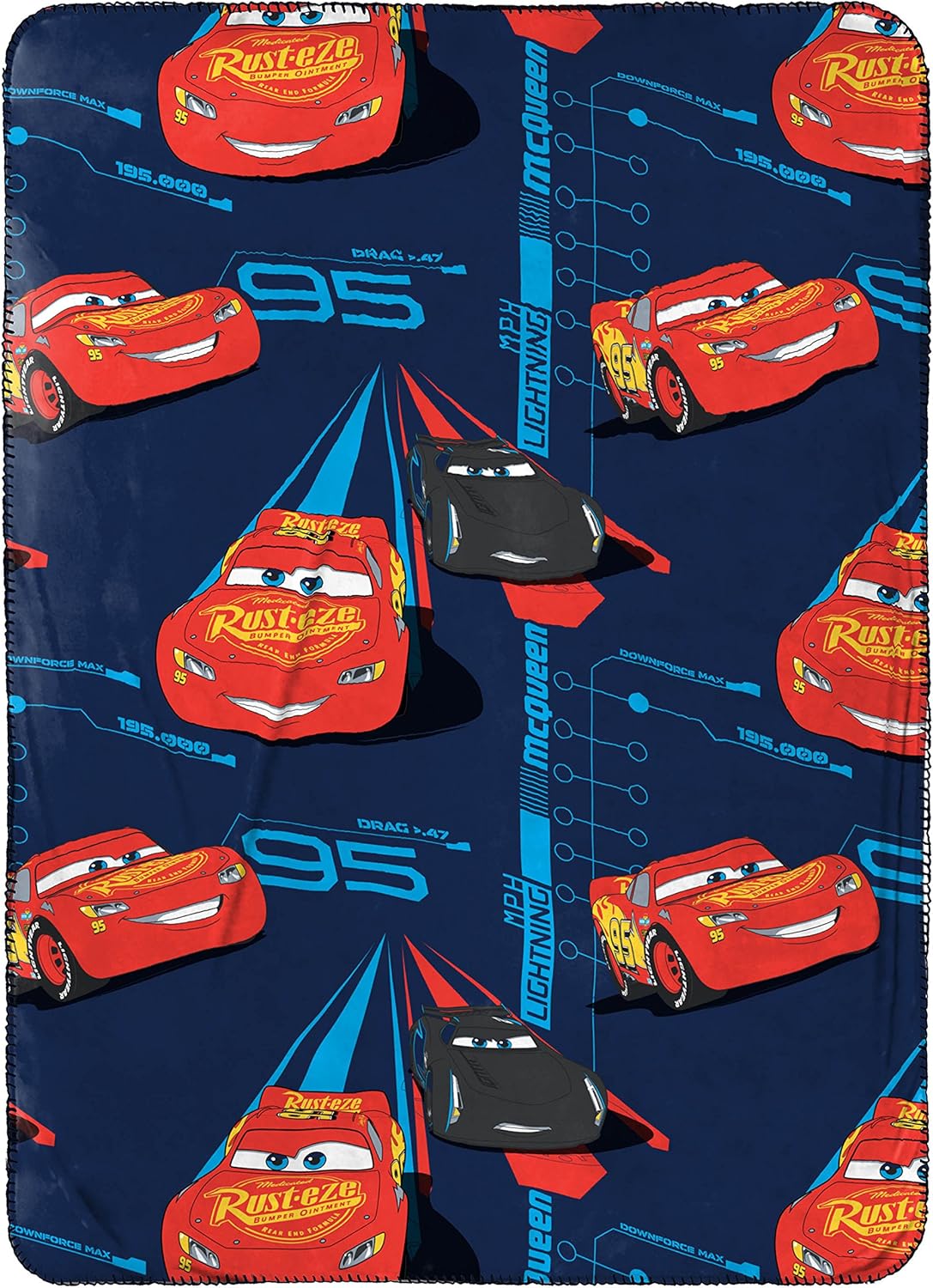 Disney Pixar Cars 3 Movie Speed Trip Dark Blue 40 X 50 Travel Throw Blanket With Lightning Mcqueen And Jackson Storm Official Disney Pixar Product Amazon Ca Home Kitchen