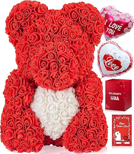 flower bear with heart