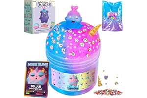 Unicorn Cloud Slime Kit – Blue & Pink Sensory Slime for Kids, Non-Sticky & Scented Cloud Dough, Squishy, ASMR Fun, Axolotl Charm & Mix-Ins, Gifts for Girls & Boys Ages 5–12 & Teens, 7oz, MOOZ Magic