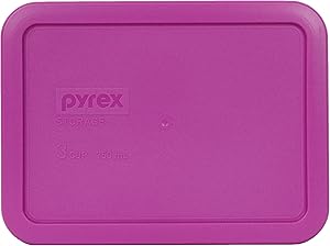 Pyrex 7210-PC 3 Cup Berry Pink Rectangle Plastic Food Storage Lid