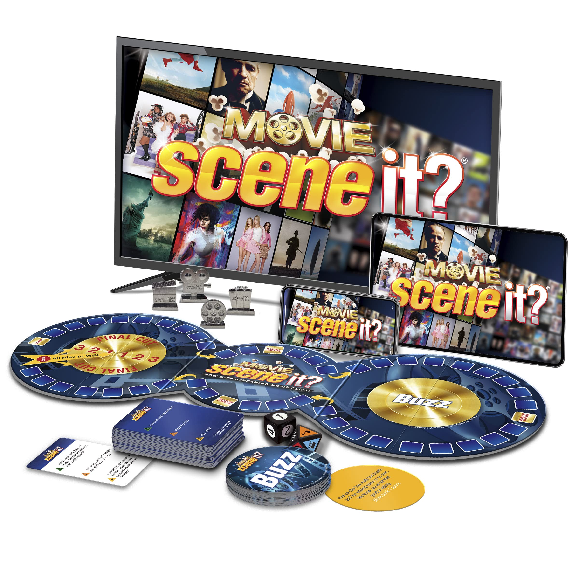 Scene It? Movie Trivia Board Game, The Ultimate Movie Knowledge Test, Puzzle-Solving Family Party Game, Stream Real Clips with Gamestar App