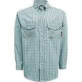 KONRECO FR Shirts for Men 100% Cotton 6.5oz Fire Resistant Lightweight Men's Plaid Work Shirts