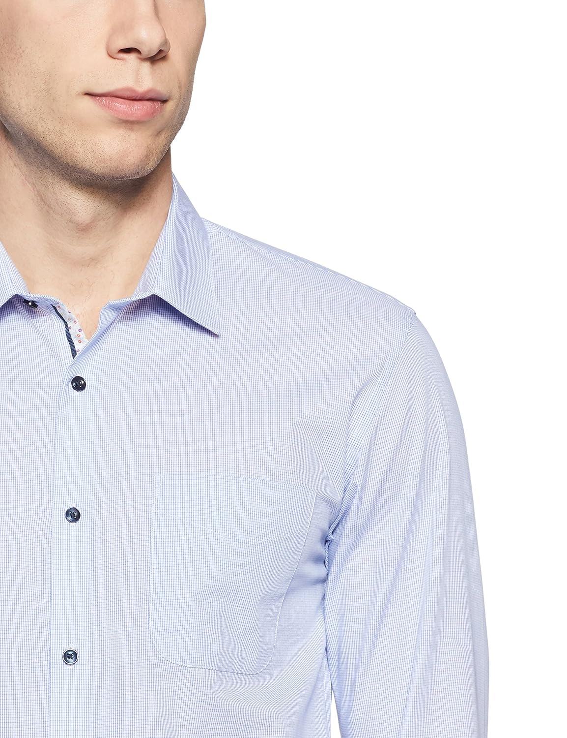 peter england men's checkered slim fit formal shirt