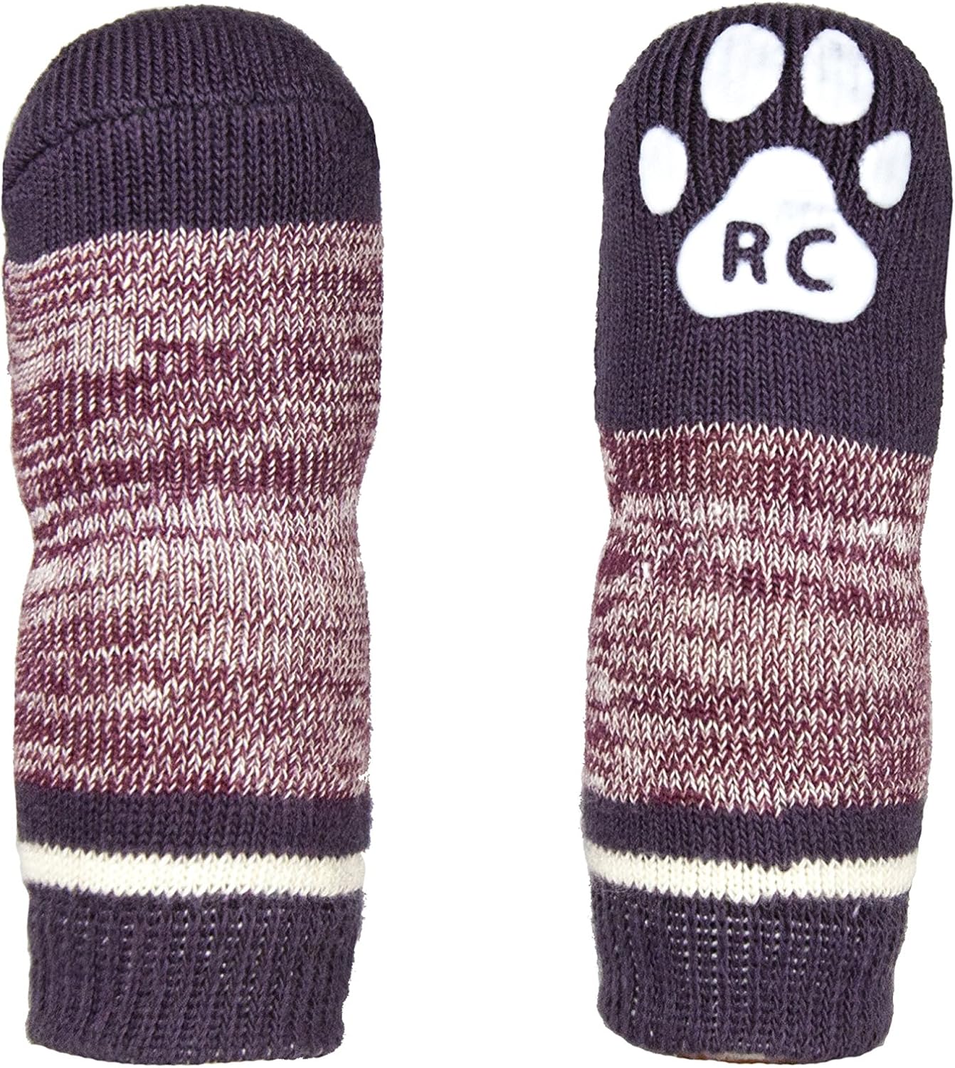 RC Pet Products Pawks Dog Socks, XSmall, Burgundy Melange