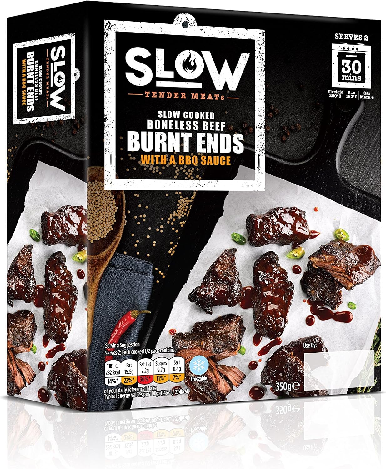SLOW Cooked BBQ Beef Burnt Ends, 350 g Amazon.co.uk Grocery
