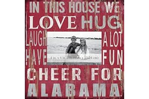 LA AUTO GEAR Fan Creations NCAA Alabama Crimson Tide in This House 4 in. x 6 in. Wood Photo Frame