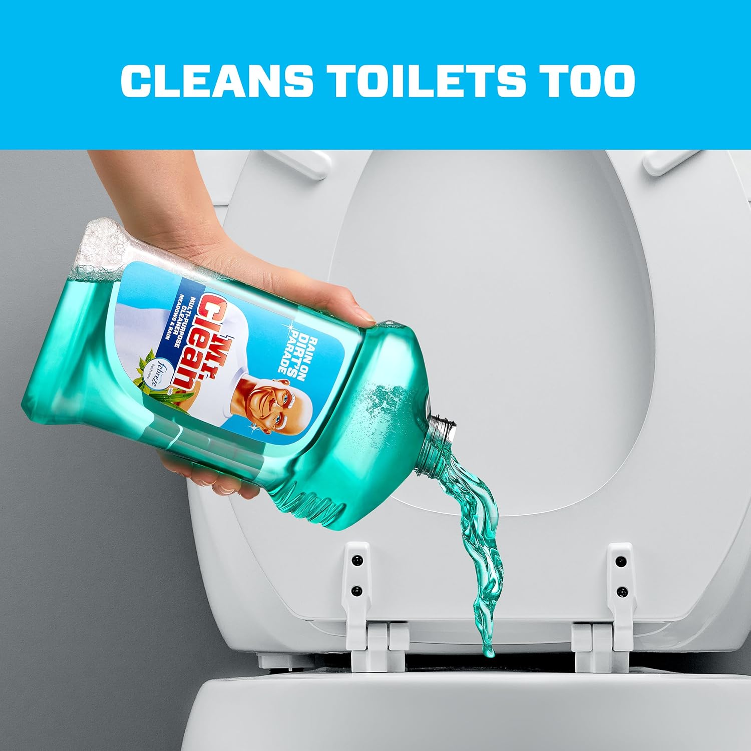 Mr. Clean Liquid All Purpose Multi-Surface Cleaner | Meadows and Rain with Febreze Freshness - 45 Ounce Each Bottle (Pack of 2) (Total 90 fl oz): Health & Personal Care