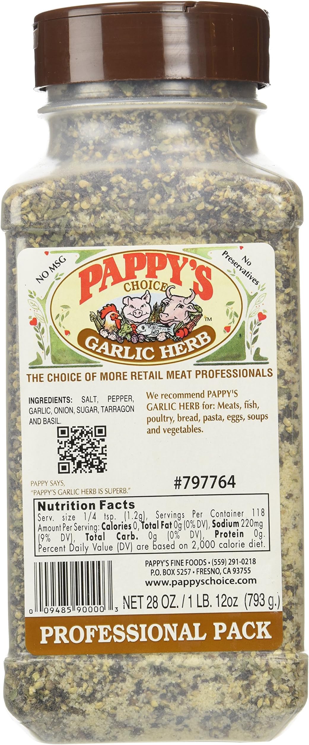 Pappy's Garlic Herb Seasoning (28 Oz Professional Pack) Pricepulse