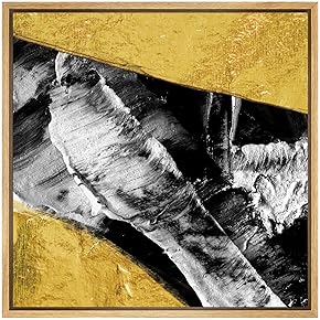 SIGNWIN Framed Canvas Wall Art Gold, Black, Grey...