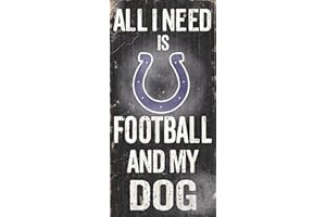 Fan Creations Indianapolis Colts Wood Sign - Football and Dog 6"x12"