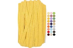 JACOB BICERRI Lemon Yellow Braided Gimp Braid Trim - 50 Yards - 31+ Colors - Upholstery lace Braided Gimp Cord Trim Scroll Braid Trim Turkish Trim for Costumes Home Decor Upholstery Craft Sewing DIY GT2800…