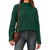 Arach&Cloz Women's Wool Blend Soft Mock Neck Casual Oversized Fall Sweater