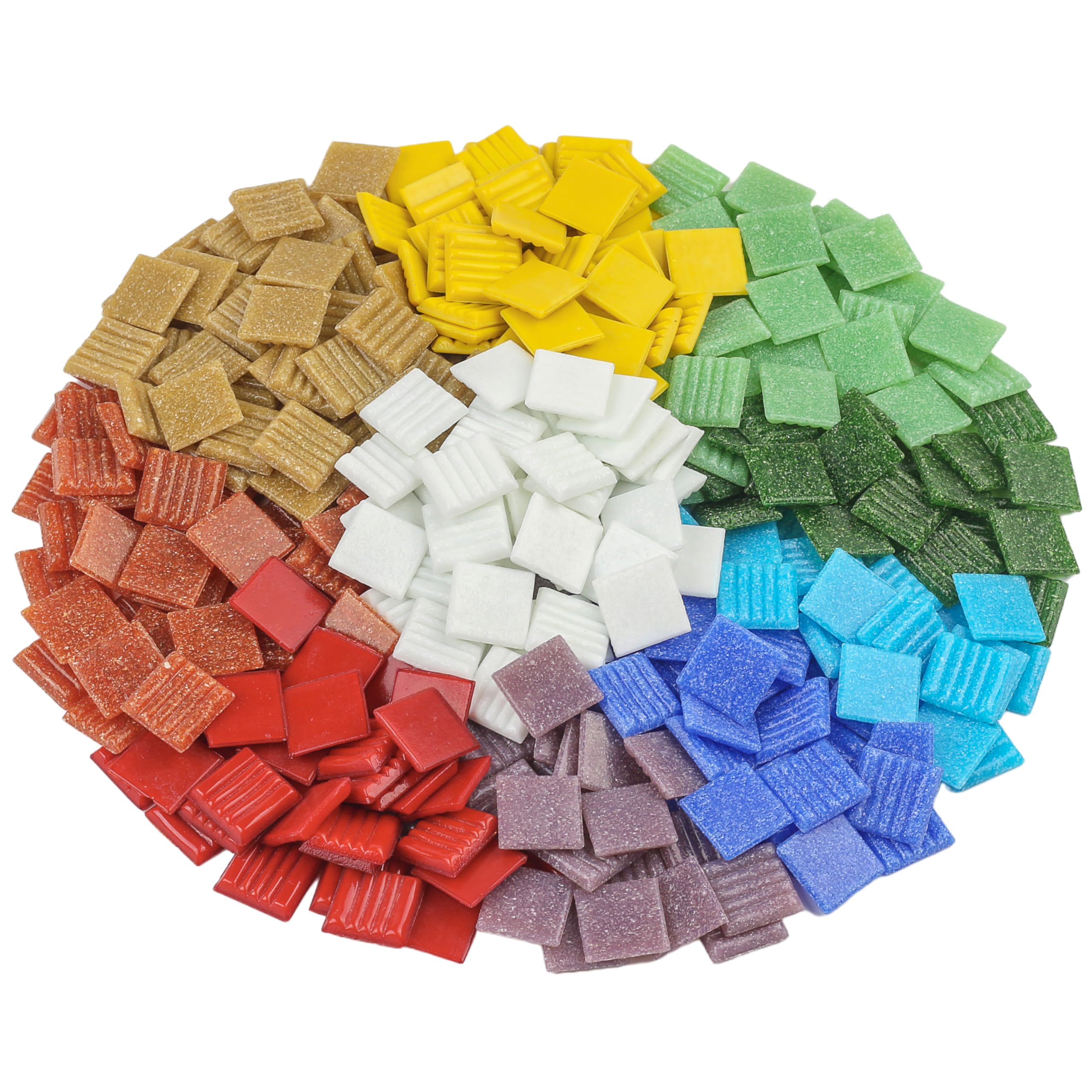 Photo 1 of Youway Style Blue Mosaic Tiles for Crafts Bulk,3/4 inch Vitreous Square Glossy Mosaic Pieces, 2.2 Pounds Mosaic Glass Tiles for DIY Art Crafts Supplies