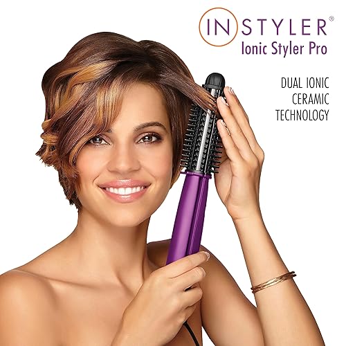 Instyler Pro Hair Straightener, in Ceramic Flat Iron Hair Straightener  Hot Brush for Added Volume and Wa