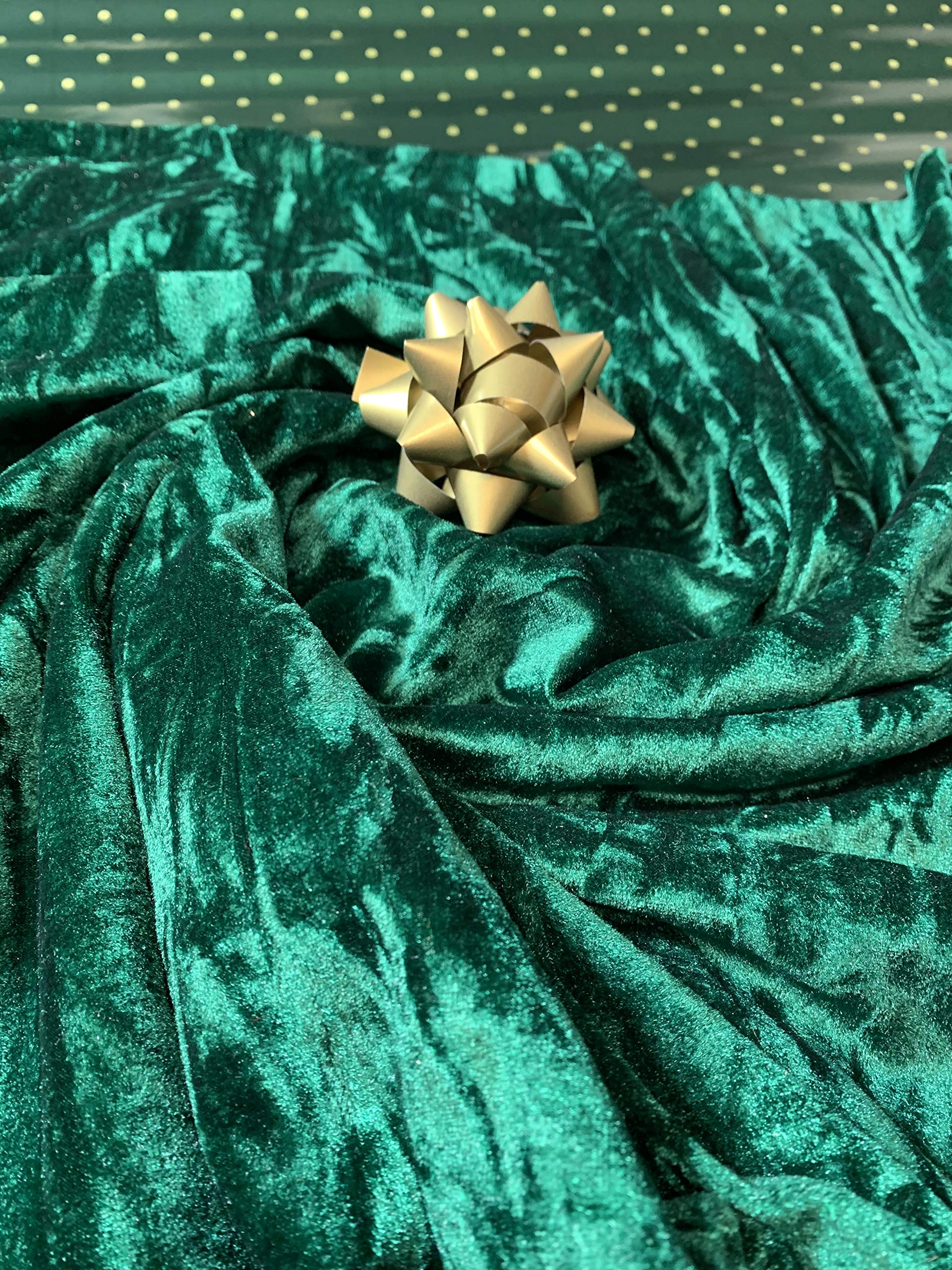 Textile Station Premium Quality Marble Crushed Velvet Medium Weight Stretch Fabric Material 58" Wide Available in 26 Colours (Green)