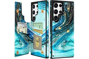 Shorogyt for Samsung Galaxy S24 Ultra Wallet Case with Card Holder, Designer Marble Pattern Kickstand Magnetic Clasp Back Flip Folio Leather Phone Cases for S24 Ultra for Women Men Girls