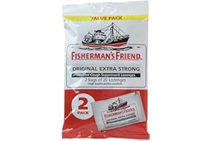 Fisherman's Friend Original Extra Strong Cough Suppressant Lozenges, 20 Count (Pack of 2)