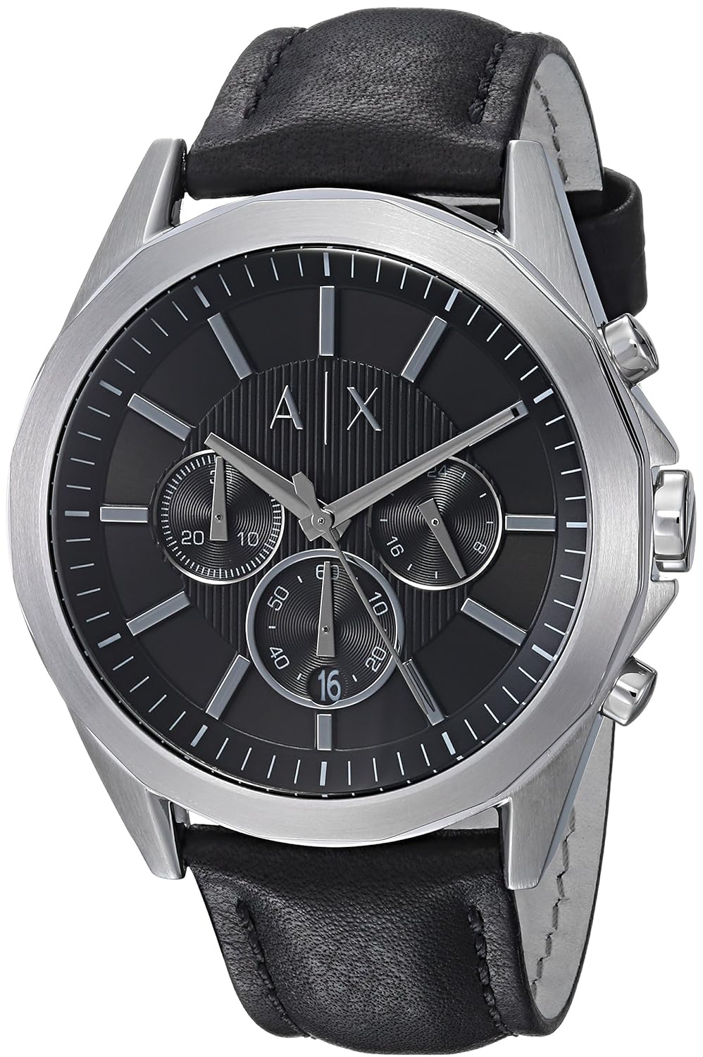 Armani Exchange Men's AX2604 Dress Chronograph Black Leather Watch