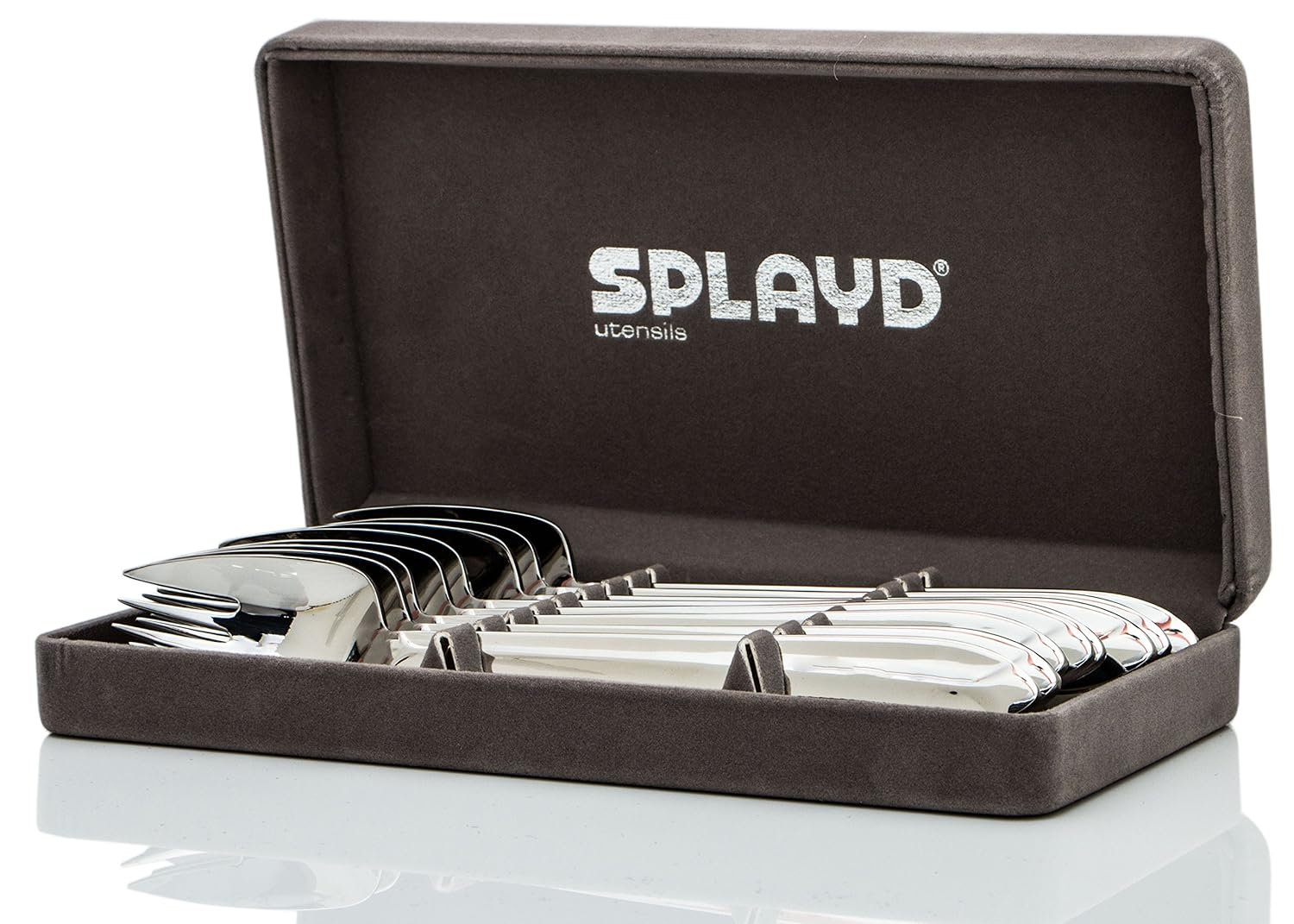 Splayd Spork (Foon) Set of 8, Mirror Finish, Gift Box