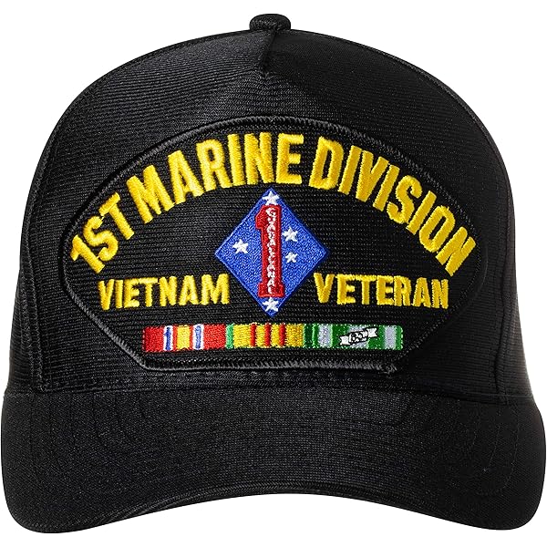 Vietnam Veteran Service Ribbons Hat In Black With Text On Bill And - Foto 3