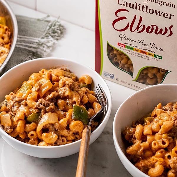 NOW, LIVING NOW, NOW NATURAL FOODS, ORGANIC MULTIGRAIN AND CAULIFLOWER ELBOWS GLUTEN FREE PASTA, MADE WITHOUT DAIRY, WHEAT, SOY, NUTS, CORN OR EGGS, 8 OZ