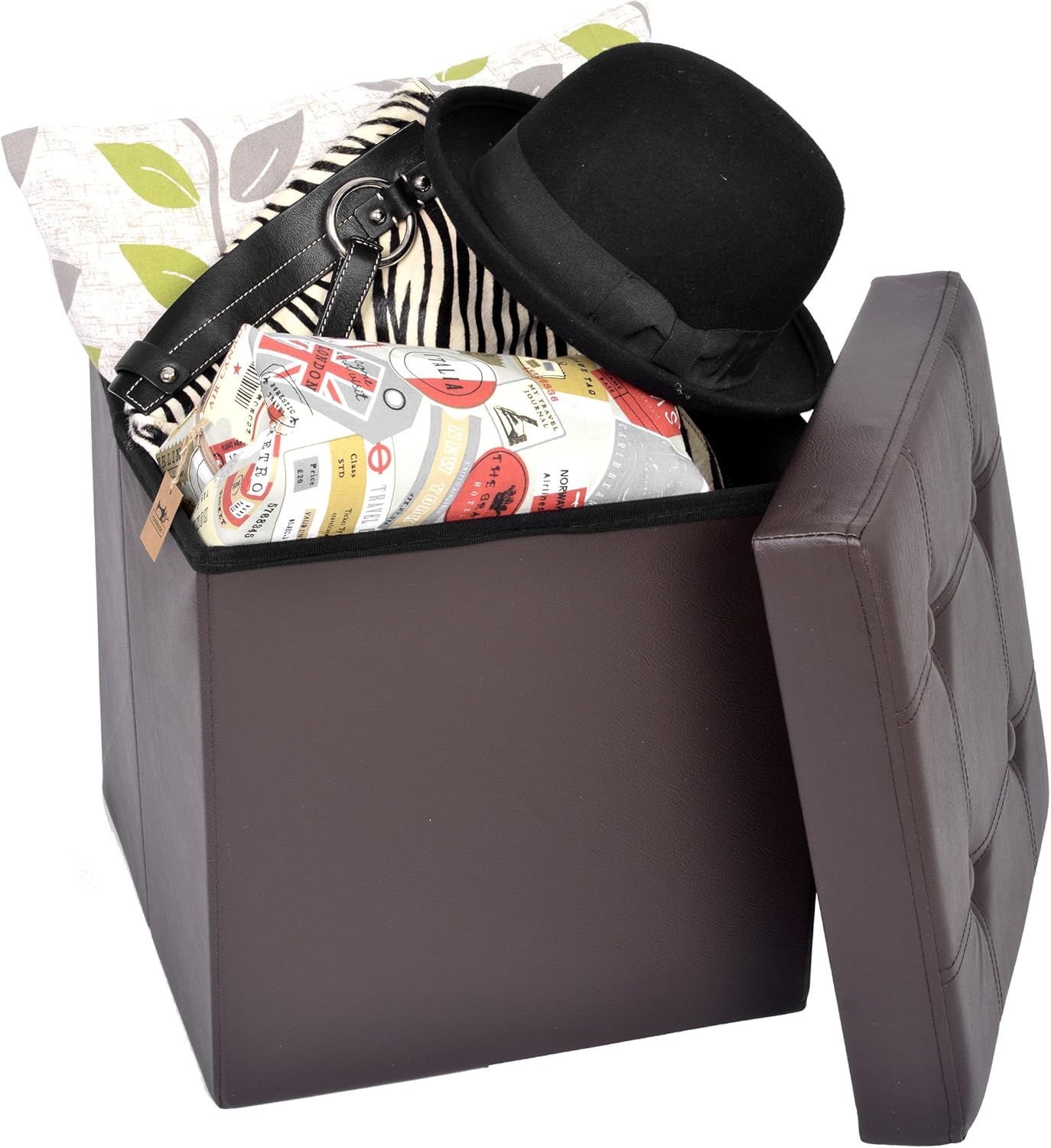 Kendan Norton braun ? versenkbarer Stoff Polsterhocker mit Stauraum