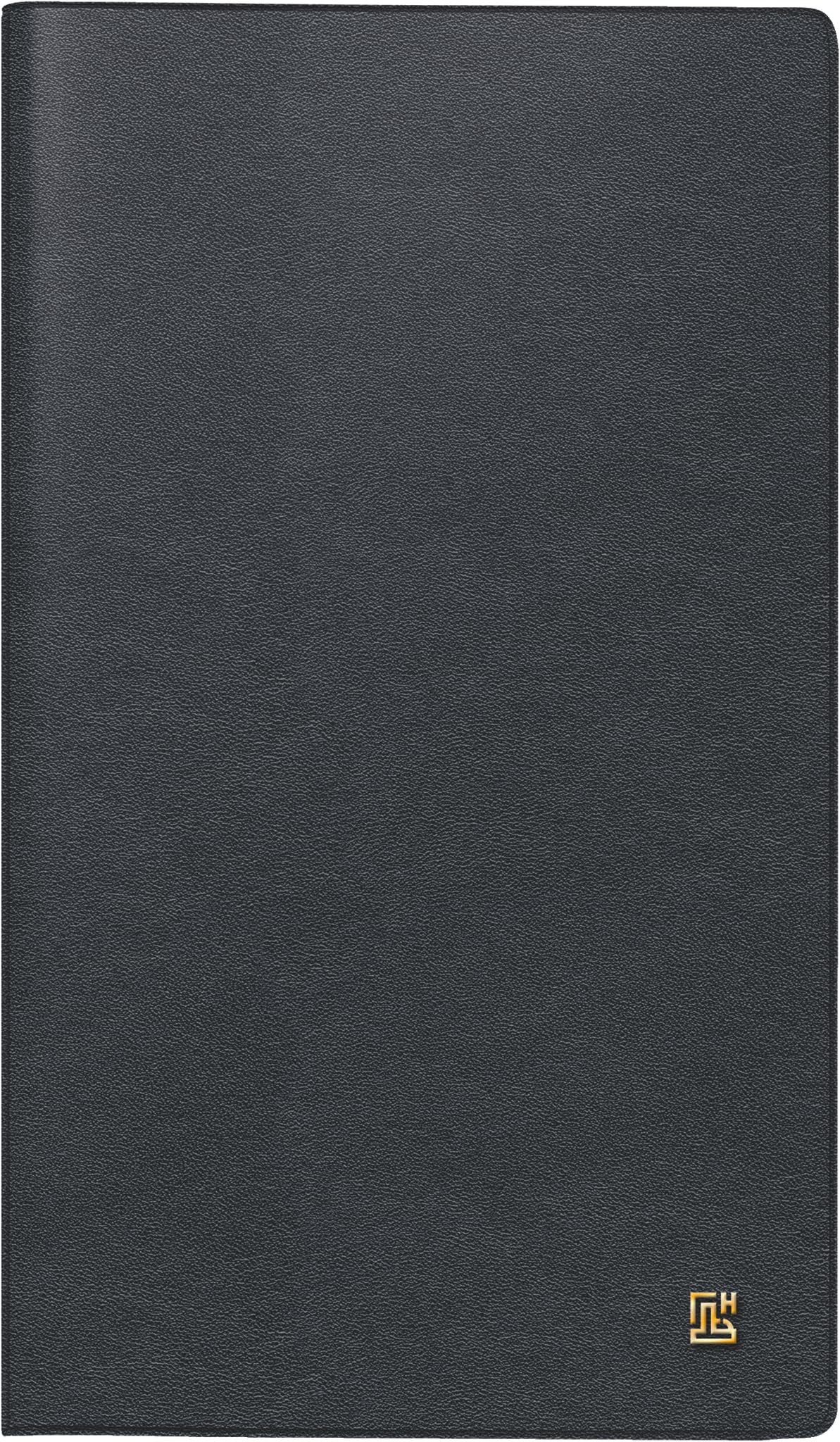 BRUNNEN Pocket Diary Model 756 (2025), 2 Pages = 1 Week, A6, 144 Pages, Leather Cover, Black