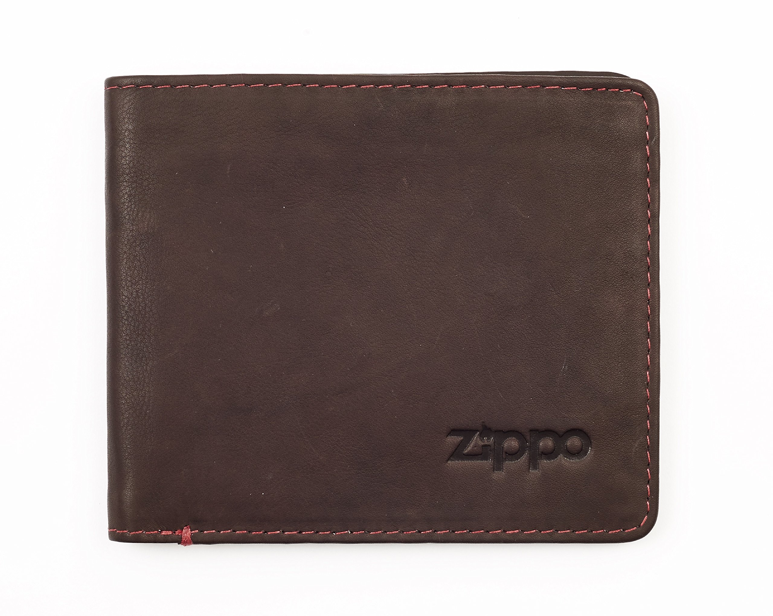 Zippo - Purse/Wallet for Women and Men, Leather, Brown, with Coin Compartment, Ideal for Cards and Notes