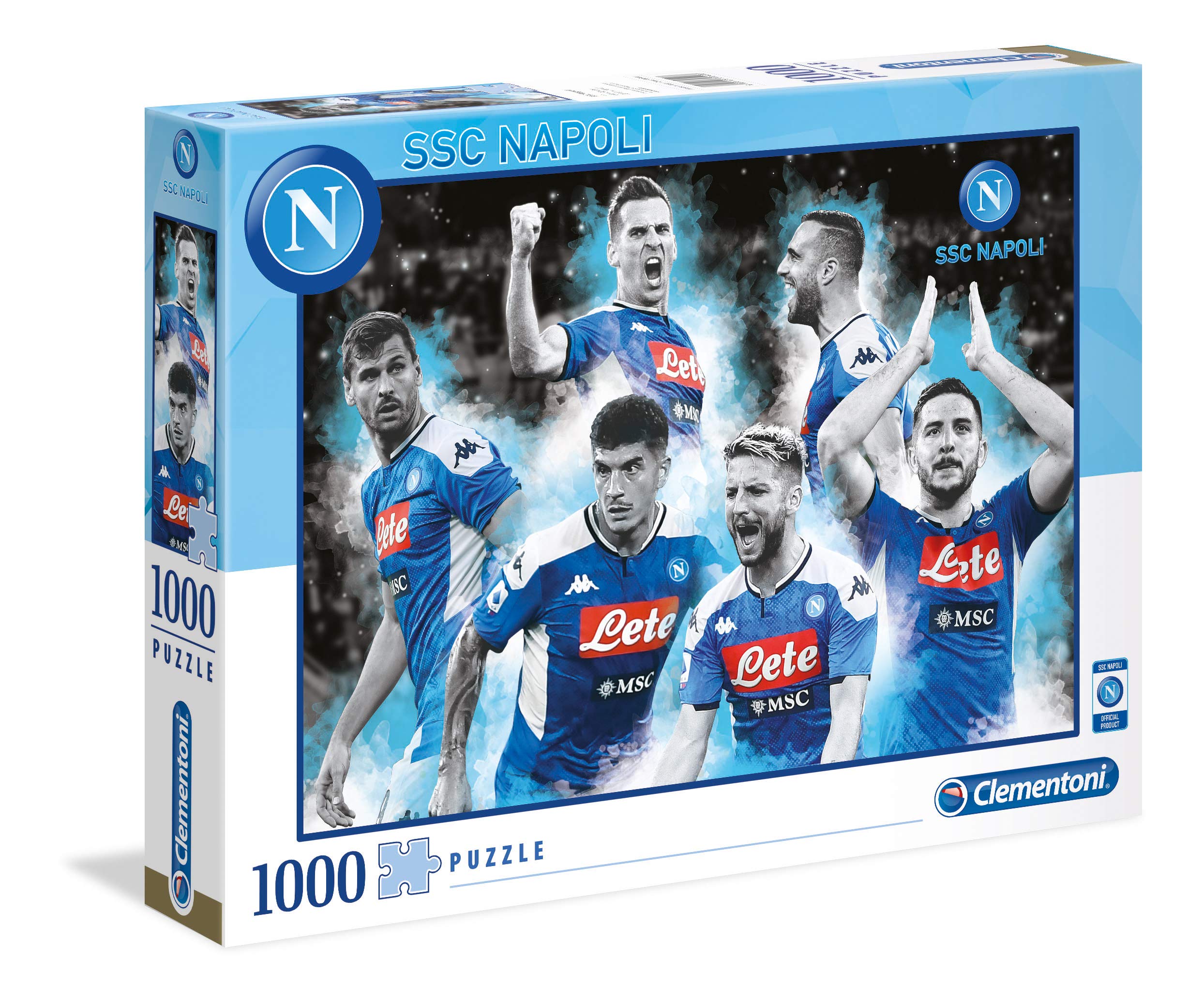 Clementoni - SSC Napoli Puzzle, 1000 Pieces, Multicolor, Adults, 39540