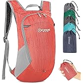 ZOMAKE Ultra Lightweight Packable Backpack 18L, Small Foldable Hiking Backpacks Water Resistant Folding Daypack for Travel(Red)