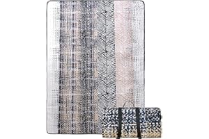 HYSEAS Picnic Outdoor Blanket, 60"X79" Waterproof Foldable with Carry Strap Blankets, 3-Layer Outdoor Picnic Mat for Beach, Camping Grass Lawn Park Accessories Couples Gift, Variegated Pattern