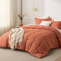 Bedsure Burnt Orange King Comforter Set - Burnt