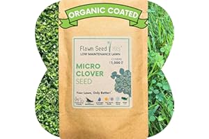 Flawn Seed Kits Micro Clover Seed, Organic Coated, Eco-Friendly, Low Growing, Low Maintenance, Lawn Alternative, Kraft Pouch, 4.4 oz Covers up to 1000 Sqft
