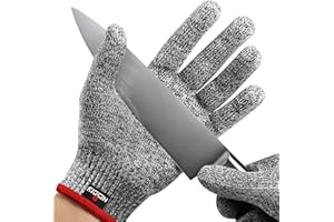 NoCry Premium Cut Resistant Gloves Food Grade — Level 5 Protection; Ambidextrous; Machine Washable; Superior Comfort and Dexterity; Lightweight — Perfect Cutting Gloves or Mandolin Glove