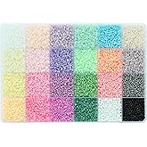 Bala&Fillic Size 11/0 Ceylon Color Seed Beads About 14400pcs in Box,24 Multicolor Assortment Size 11/0 Glass Seed Beads for Jewelry Making(600pcs/Color, 24 Colors)