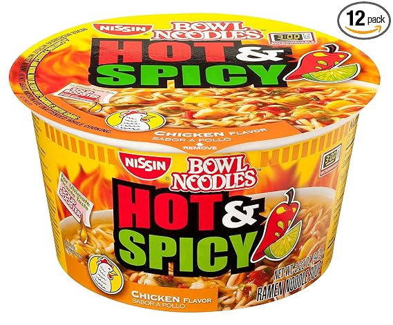 Nissin Hot and Spicy Bowl Noodles 