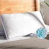 EGOHOME Shredded Memory Foam Pillows, Bed Pillows for Sleeping, Standard Pillow for Side Back Stomach Sleepers, Neck Support Pillow with Washable Removable Cover(28"x 16",1 Pack)