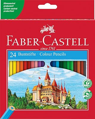 120124 - Buntstifte Set Castle, 24-teilig, hexagonal, bruchsicher, für Kinder und Erwachsene