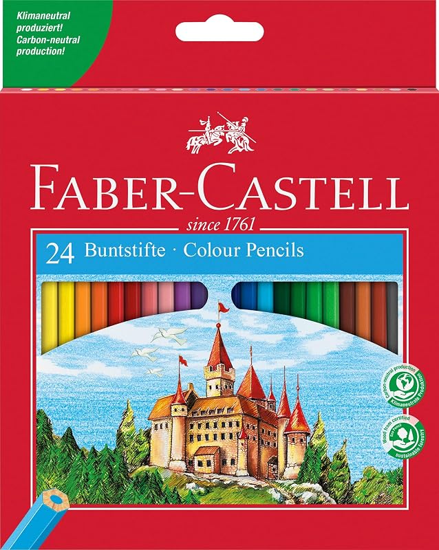 120124 - Buntstifte Set Castle, 24-teilig, hexagonal, bruchsicher, für Kinder und Erwachsene